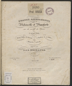 Quatre amusements pour le violoncelle et pianoforte sur des motifs d'operas : op. 140 / [di] J. J. F. Dotzauer