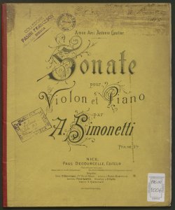 Sonate pour violon et piano / par A. Simonetti