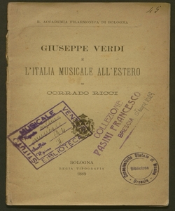 Giuseppe Verdi e l'Italia musicale all'estero / di Corrado Ricci