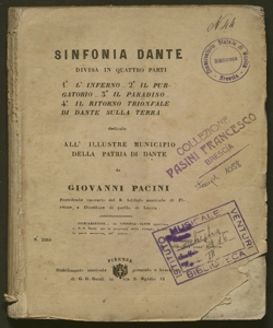 Sinfonia Dante : divisa in 4 parti .... / di Giovanni Pacini