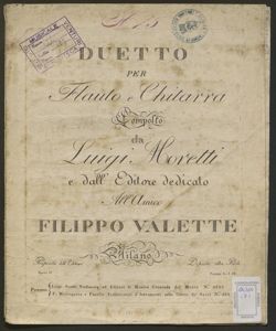 Duetto per Flauto e Chitarra ... / Luigi Moretti