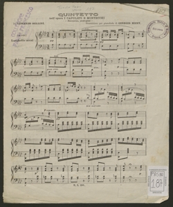 I Montecchi e Capuleti : Soccorso,sostegno / trascrizione per pianoforte di Giorgio Bizet ; Vincenzo Bellini