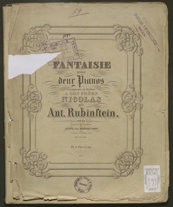 Fantaisie pour deux pianos : Op. 73 / Ant. Rubinstein