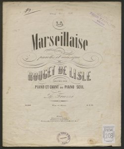 La Marseillaise / paroles et musique de Rouget De Lisle ; arrangée pour Piano seul par L. Truzzi