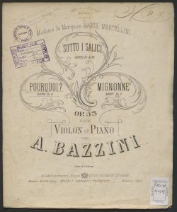 Pourquoi? : pur violon et piano Op.53 N.2 / par A. Bazzini