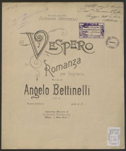 Vespero : romanza per soprano / musica di Angelo Bettinelli