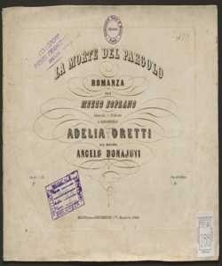 La Morte del pargolo : romanza per mezzo soprano ... / di Angelo Bonaiuti