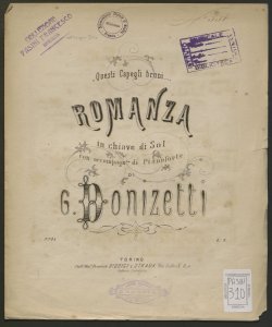 Questi capegli bruni : romanza in chiave di Sol con accompagn.to di pianoforte da Villa Majo / Gaetano Donizetti