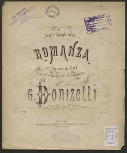 Questi capegli bruni : romanza in chiave di Sol con accompagn.to di pianoforte da Villa Majo / Gaetano Donizetti