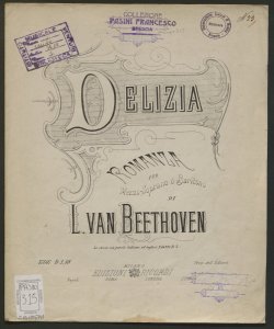 Delizia : Romanza per Mezzo-Soprano o Baritono / di L. van Beethoven