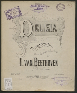 Delizia : Romanza per Mezzo-Soprano o Baritono / di L. van Beethoven