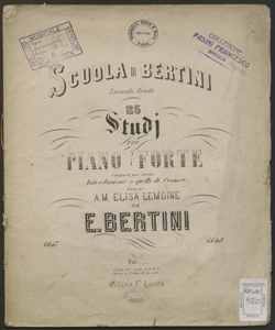 Scuola di Bertini, secondo grado : 25 studi per pianoforte composti per servire introduzione a quelli di Cramer / E. Bertini