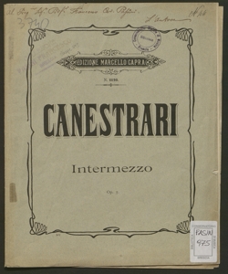 Intermezzo per pianoforte (con armonium ad libitum) : op. 5 / D. Canestrari