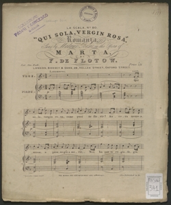 Marta : Qui sola vergin rosa / Sung by Madame Bosio ; [music by] Friedrich von Flotow