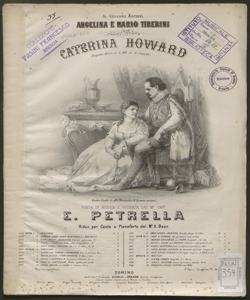 Caterina Howard : tragedia lirica in 4 atti / di G. Cencetti ; musica di Errico Petrella