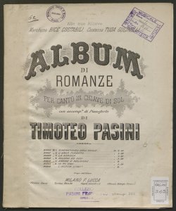 Album di romanze : per canto in chiave di sol con accomp.to di pianoforte / di Timoteo Pasini