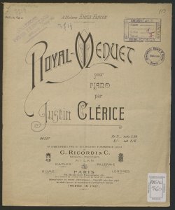 Royal-Menuet : pour Piano / par Justin Clérice
