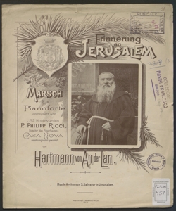 Erinnerung an Jerusalem : Marsch für Pianoforte / componirt ... von Hartmann von An der Lan