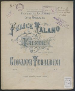Felice talamo : valzer per pianoforte / di Giovanni Tebaldini