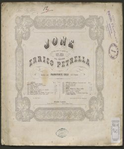 Introduzione e brindisi : [da] Jone dramma lirico in quattro atti / posto in musica dal maestro Errico Petrella ; ridotta per pianoforte solo da P. Repetto