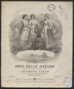 Inno delle Nazioni / composto per la grande esposizione di Londra da Giuseppe Verdi ; poesia di Arrigo Boito