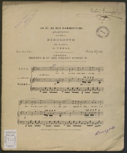 Un dì se ben rammentomi : quartetto nell'opera Rigoletto / del maestro G. Verdi