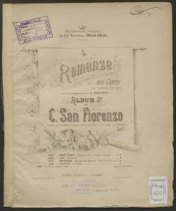 4 romanze per canto in chiave di sol con accomp.to di pianoforte : album 3./ di C. San Fiorenzo