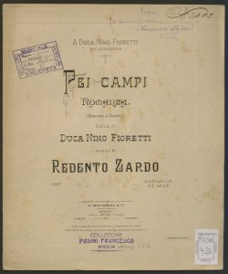 Pei campi : Romanza / parole di Duca Nino Fioretti ; Musica di Redento Zardo