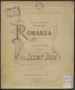 Arpa, un accordo ancor. Arpa, un addio : Romanza / Poesia di Emilio Praga ; musica di Albano Seismit-Doda