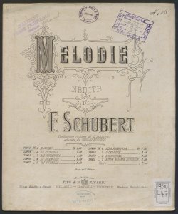 Melodie inedite / di F. Schubert ; Traduzione italiana di M. Masieri