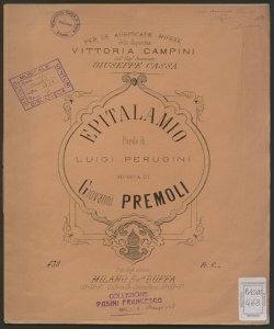 Epitalamio / parole di Luigi Perugini ; musica di Giovanni Premoli