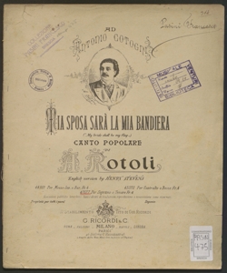 Mia sposa sarà la mia bandiera : canto popolare / di A. Rotoli ; english version by Henry stevens