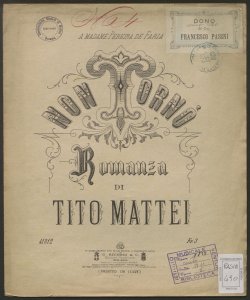 Non tornò : romanza / [poesia di G. Caravoglia] ; musica di Tito Mattei
