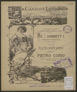 Ah i donnet! : canzone-monologo in dialetto milanese / [di] Pietro Corio ; parole di Rosa Massara de Capitani ...