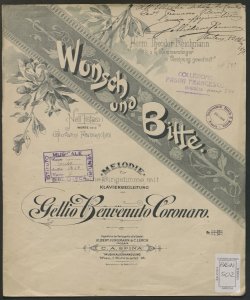 Wunsch und Bitte : melodie für eine Singstimme mit Klavierbegleitung / von Gellio Benvenuto Coronaro ; worte nach Giovanni Franceschini