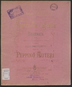 Fanciulla t'affretta : serenata per soprano o mezzo soprano o tenore / parole di Duca Nino Fioretti ; musica di Peppino Auteri