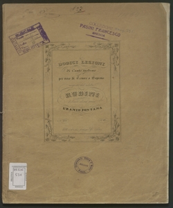 Dodici Lezioni di Canto moderno : per voce di Tenore o Soprano / composte dal celebre Rubini