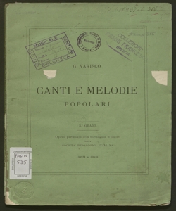 Canti e melodie popolari : 1°-3°grado / di G. Varisco