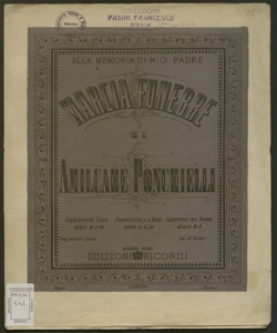 Marcia funebre / di Amilcare Ponchielli ; riduzione di V. H. Zavertal