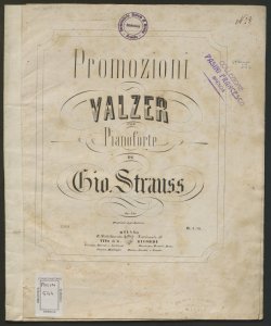Promozioni : valzer per pianoforte op. 221 / Johann Strauss