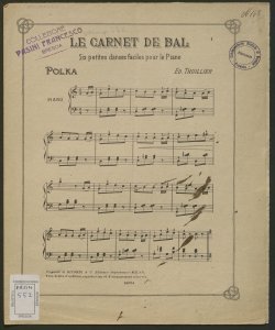 Le Carnet de bal : six petites danses faciles pour le piano / par Ed. Thuillier