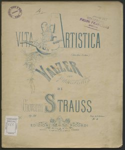 Vita artistica (Künstlerleben) : valzer per pianoforte op. 316 / di Giovanni Strauss