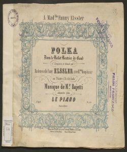 Polka dans le ballet Beatrice de Gand / composée et dansée par mademoiselle Fanny Essler avec m.eur Monplaisir au Théatre I.R. à la Scala ; musique de M.r Bajetti