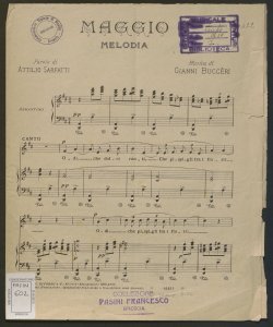 Maggio : Melodia per canto e Pianoforte / Gianni Bucceri ; Parole di Attilio Sarfatti
