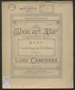 Thou art afar : song / english version by C.V. Evans ; music by Luigi Camerana 