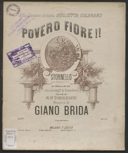 Povero fiore! : stornello / parole di M. dr. Torresini ; musica di Giano Brida
