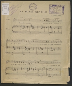 La Donna gentile : per canto e pianoforte / di Filippo Codivilla