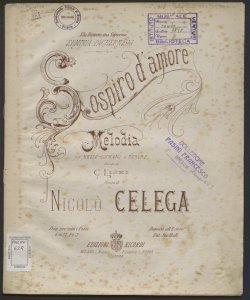 Sospiro d'amore : melodia per mezzo-soprano o tenore / parole di C. Lisei ; musica di Nicolò Celega