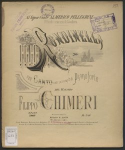 Rondinella : per canto con accomp.to di pianoforte / del Maestro Filippo Chimeri