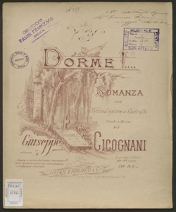 Dorme : romanza per mezzo-soprano o contralto / parole e musica di Giuseppe Cicognani